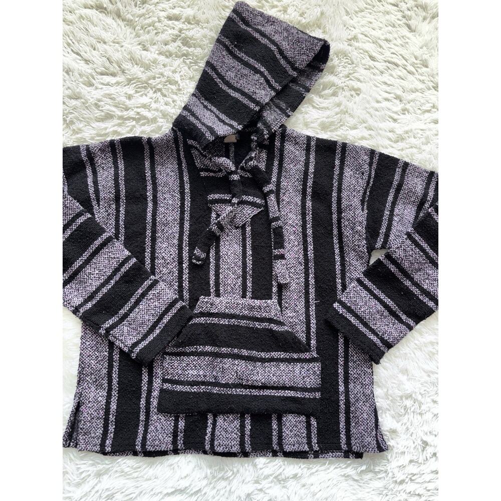 Earthbound Trading Co. adult sz. M blk/purple baja hoodie. Classic, comf